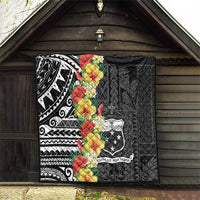 Samoa Tribal Hibiscus Flowers Quilt LT9 - Polynesian Pride