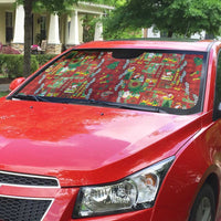 Mele Kalikimaka Pakalana Pikake Lei Auto Sun Shade Hawaiian Rodeo Paniolo Omaomao Palaka - Polynesian Pride