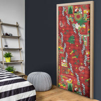 Mele Kalikimaka Pakalana Pikake Lei Door Cover Hawaiian Rodeo Paniolo Omaomao Palaka - Polynesian Pride