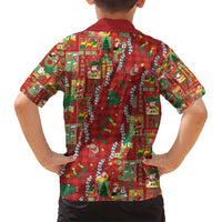 Mele Kalikimaka Pakalana Pikake Lei Family Matching Long Sleeve Bodycon Dress and Hawaiian Shirt Hawaiian Rodeo Paniolo Omaomao Palaka - Polynesian Pride