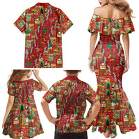Mele Kalikimaka Pakalana Pikake Lei Family Matching Mermaid Dress and Hawaiian Shirt Hawaiian Rodeo Paniolo Omaomao Palaka - Polynesian Pride