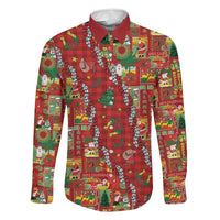 Mele Kalikimaka Pakalana Pikake Lei Family Matching Off Shoulder Maxi Dress and Hawaiian Shirt Hawaiian Rodeo Paniolo Omaomao Palaka - Polynesian Pride