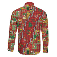 Mele Kalikimaka Pakalana Pikake Lei Family Matching Off Shoulder Maxi Dress and Hawaiian Shirt Hawaiian Rodeo Paniolo Omaomao Palaka - Polynesian Pride