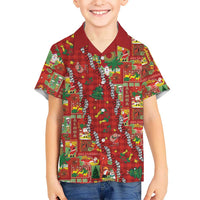 Mele Kalikimaka Pakalana Pikake Lei Family Matching Off Shoulder Maxi Dress and Hawaiian Shirt Hawaiian Rodeo Paniolo Omaomao Palaka - Polynesian Pride