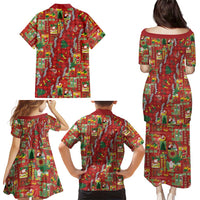 Mele Kalikimaka Pakalana Pikake Lei Family Matching Puletasi and Hawaiian Shirt Hawaiian Rodeo Paniolo Omaomao Palaka - Polynesian Pride
