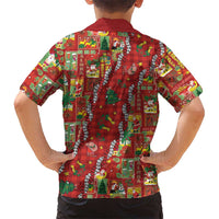 Mele Kalikimaka Pakalana Pikake Lei Family Matching Short Sleeve Bodycon Dress and Hawaiian Shirt Hawaiian Rodeo Paniolo Omaomao Palaka - Polynesian Pride