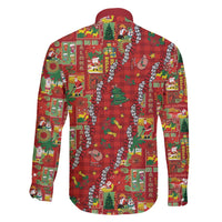 Mele Kalikimaka Pakalana Pikake Lei Family Matching Short Sleeve Bodycon Dress and Hawaiian Shirt Hawaiian Rodeo Paniolo Omaomao Palaka - Polynesian Pride