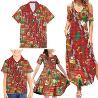 Mele Kalikimaka Pakalana Pikake Lei Family Matching Summer Maxi Dress and Hawaiian Shirt Hawaiian Rodeo Paniolo Omaomao Palaka - Polynesian Pride