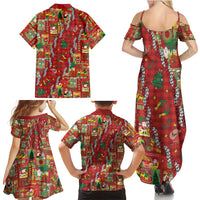 Mele Kalikimaka Pakalana Pikake Lei Family Matching Summer Maxi Dress and Hawaiian Shirt Hawaiian Rodeo Paniolo Omaomao Palaka - Polynesian Pride