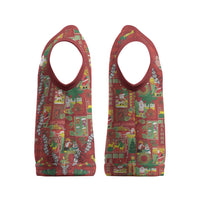 Mele Kalikimaka Pakalana Pikake Lei Christmas Knitted V-Neck Vest Hawaiian Rodeo Paniolo Omaomao Palaka - Polynesian Pride