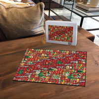 Mele Kalikimaka Pakalana Pikake Lei Puzzle Hawaiian Rodeo Paniolo Omaomao Palaka - Polynesian Pride