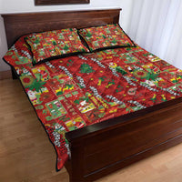 Mele Kalikimaka Pakalana Pikake Lei Quilt Bed Set Hawaiian Rodeo Paniolo Omaomao Palaka - Polynesian Pride