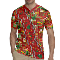 Mele Kalikimaka Pakalana Pikake Lei Rugby Jersey Hawaiian Rodeo Paniolo Omaomao Palaka - Polynesian Pride