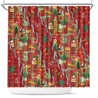 Mele Kalikimaka Pakalana Pikake Lei Shower Curtain Hawaiian Rodeo Paniolo Omaomao Palaka - Polynesian Pride
