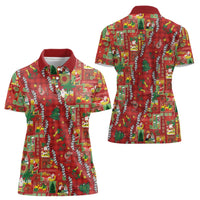 Mele Kalikimaka Pakalana Pikake Lei Women Polo Shirt Hawaiian Rodeo Paniolo Omaomao Palaka - Polynesian Pride
