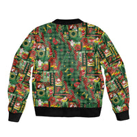 Mele Kalikimaka Pakalana Pikake Lei Bomber Jacket Hawaiian Rodeo Paniolo Ulaula Palaka - Polynesian Pride