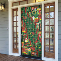Mele Kalikimaka Pakalana Pikake Lei Door Cover Hawaiian Rodeo Paniolo Ulaula Palaka - Polynesian Pride