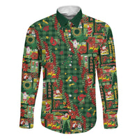 Mele Kalikimaka Pakalana Pikake Lei Family Matching Off The Shoulder Long Sleeve Dress and Hawaiian Shirt Hawaiian Rodeo Paniolo Ulaula Palaka - Polynesian Pride