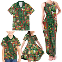 Mele Kalikimaka Pakalana Pikake Lei Family Matching Tank Maxi Dress and Hawaiian Shirt Hawaiian Rodeo Paniolo Ulaula Palaka - Polynesian Pride