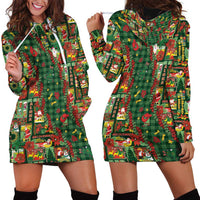 Mele Kalikimaka Pakalana Pikake Lei Hoodie Dress Hawaiian Rodeo Paniolo Ulaula Palaka - Polynesian Pride