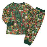 Mele Kalikimaka Pakalana Pikake Lei Christmas Pajama Set Hawaiian Rodeo Paniolo Ulaula Palaka - Polynesian Pride