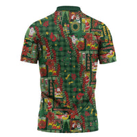 Mele Kalikimaka Pakalana Pikake Lei Zipper Polo Shirt Hawaiian Rodeo Paniolo Ulaula Palaka - Polynesian Pride