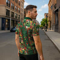 Mele Kalikimaka Pakalana Pikake Lei Zipper Polo Shirt Hawaiian Rodeo Paniolo Ulaula Palaka - Polynesian Pride