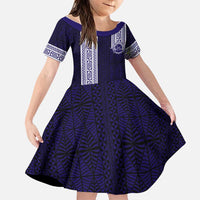 Tonga Queen Salote College 100 years Family Matching Mermaid Dress and Hawaiian Shirt QSC 1926-2026 Tongan Pattern LT9 Daughter's Dress Blue - Polynesian Pride