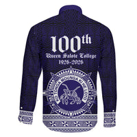 Tonga Queen Salote College 100 years Family Matching Off Shoulder Short Dress and Hawaiian Shirt QSC 1926-2026 Tongan Pattern LT9 - Polynesian Pride