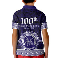 Tonga Queen Salote College 100 years Kid Polo Shirt QSC 1926-2026 Tongan Pattern