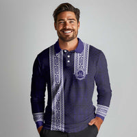 Tonga Queen Salote College 100 years Long Sleeve Polo Shirt QSC 1926-2026 Tongan Pattern