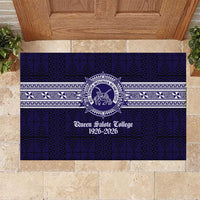 Tonga Queen Salote College 100 years Rubber Doormat QSC 1926-2026 Tongan Pattern LT9 Blue - Polynesian Pride