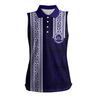 Tonga Queen Salote College 100 years Women Sleeveless Polo Shirt QSC 1926-2026 Tongan Pattern