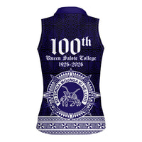Tonga Queen Salote College 100 years Women Sleeveless Polo Shirt QSC 1926-2026 Tongan Pattern