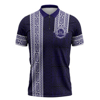 Tonga Queen Salote College 100 years Zipper Polo Shirt QSC 1926-2026 Tongan Pattern