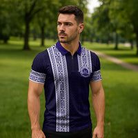 Tonga Queen Salote College 100 years Zipper Polo Shirt QSC 1926-2026 Tongan Pattern