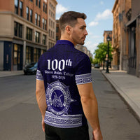 Tonga Queen Salote College 100 years Zipper Polo Shirt QSC 1926-2026 Tongan Pattern