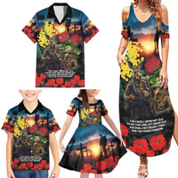 Kangaroo-Kiwi Soldier ANZAC Personalised Family Matching Summer Maxi Dress and Hawaiian Shirt Golden Wattle and Pohutukawa Flowers