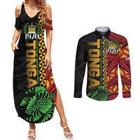 Personalised Tonga Emancipation Day Couples Matching Summer Maxi Dress and Long Sleeve Button Shirt Puleanga Fakatui O Since 1970 LT9 Red - Polynesian Pride