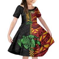 Personalised Tonga Emancipation Day Family Matching Puletasi and Hawaiian Shirt Puleanga Fakatui O Since 1970 LT9 Daughter's Dress Red - Polynesian Pride