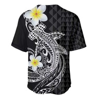 Aloha Hammerhead Shark Baseball Jersey Black Hawaiian Kakau Tribal Tattoo