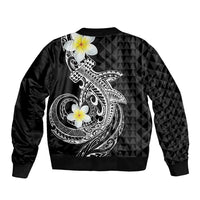 Aloha Hammerhead Shark Bomber Jacket Black Hawaiian Kakau Tribal Tattoo LT9 - Polynesian Pride