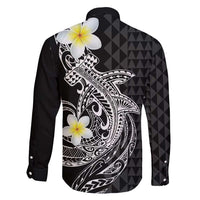 Aloha Hammerhead Shark Family Matching Mermaid Dress and Hawaiian Shirt Black Hawaiian Kakau Tribal Tattoo