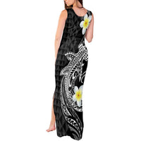 Aloha Hammerhead Shark Tank Maxi Dress Black Hawaiian Kakau Tribal Tattoo