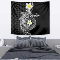 Aloha Hammerhead Shark Tapestry Black Hawaiian Kakau Tribal Tattoo