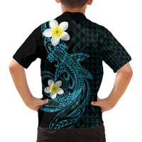 Aloha Hammerhead Shark Family Matching Off Shoulder Maxi Dress and Hawaiian Shirt Calypso Hawaiian Kakau Tribal Tattoo LT9 - Polynesian Pride