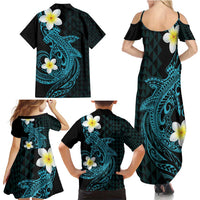 Aloha Hammerhead Shark Family Matching Summer Maxi Dress and Hawaiian Shirt Calypso Hawaiian Kakau Tribal Tattoo