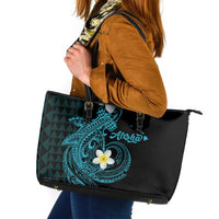Aloha Hammerhead Shark Leather Tote Bag Calypso Hawaiian Kakau Tribal Tattoo
