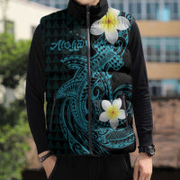 Aloha Hammerhead Shark Sleeveless Puffer Jacket Calypso Hawaiian Kakau Tribal Tattoo - Polynesian Pride