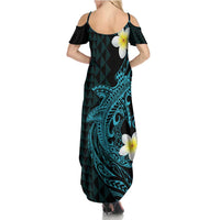 Aloha Hammerhead Shark Summer Maxi Dress Calypso Hawaiian Kakau Tribal Tattoo